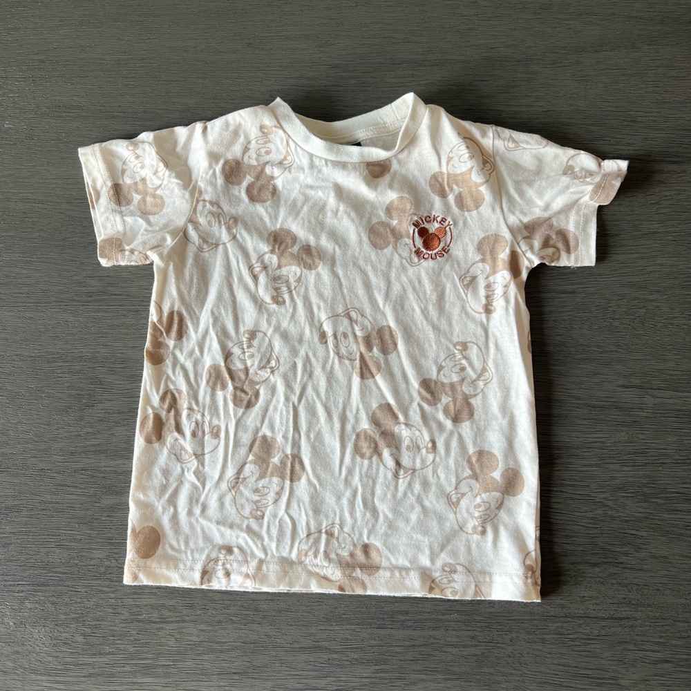 Disney Mickey Mouse Kids T-Shirt - Tan & Brown